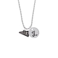 thumbnail image 2 of Delight Jewelry Acrylic 3/4" Black Cheer Megaphone Silvertone Script Initial Disc - Z - Charm Necklace, 20"+3", 2 of 4
