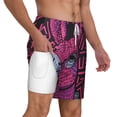 thumbnail image 3 of Picia ink Donkey Pop Art pattern Mens Swim Trunks with Compression Liner Stretch Beach Shorts Quick Dry with Zipper Pockets No-Chafing Board Shorts-Medium, 3 of 9