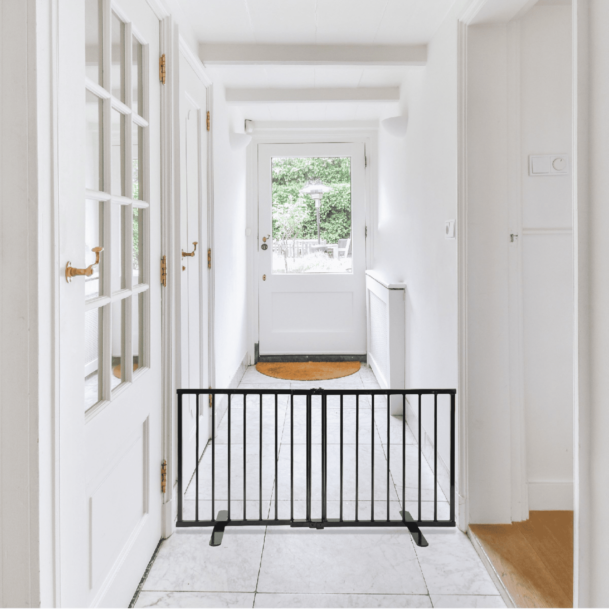 Cardinal Gates Metal Step Over Pet Gate - Black Steel