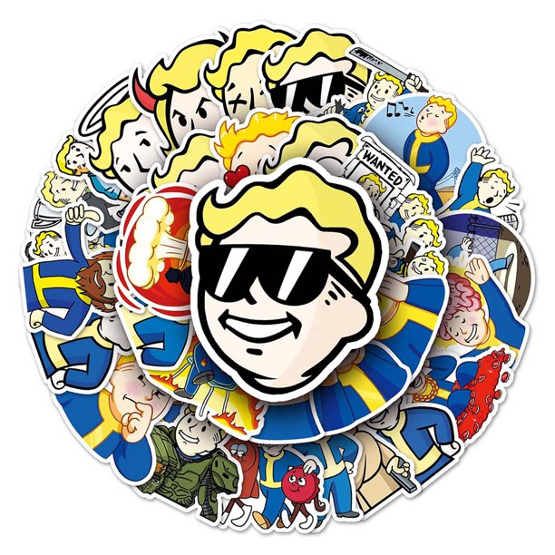 Paquete de pegatinas Fallouts Anime de vinilo impermeable, 50 unidades