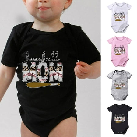 

Tejiojio Mother s Day Clearance Toddler Baby Boys Girl Comfortable Baseball Print Short Sleeve Romper Jumpsuit