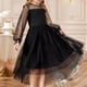 thumbnail image 3 of Odeerbi Niñas Tiered Tul Princesa Vestidos de Noche Vestido Formal de Manga Larga de Malla Vestido de Fiesta, 3 of 8