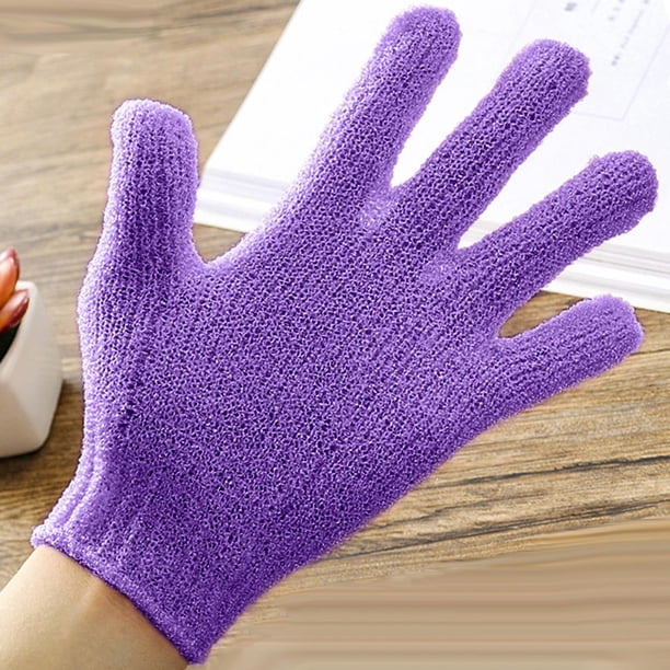Guantes exfoliantes Guantes de baño masaje de guantes de baño herramientas limpias para la piel toalla de baño de cinco dedos para frotar la espalda Comprar 2 barco 3