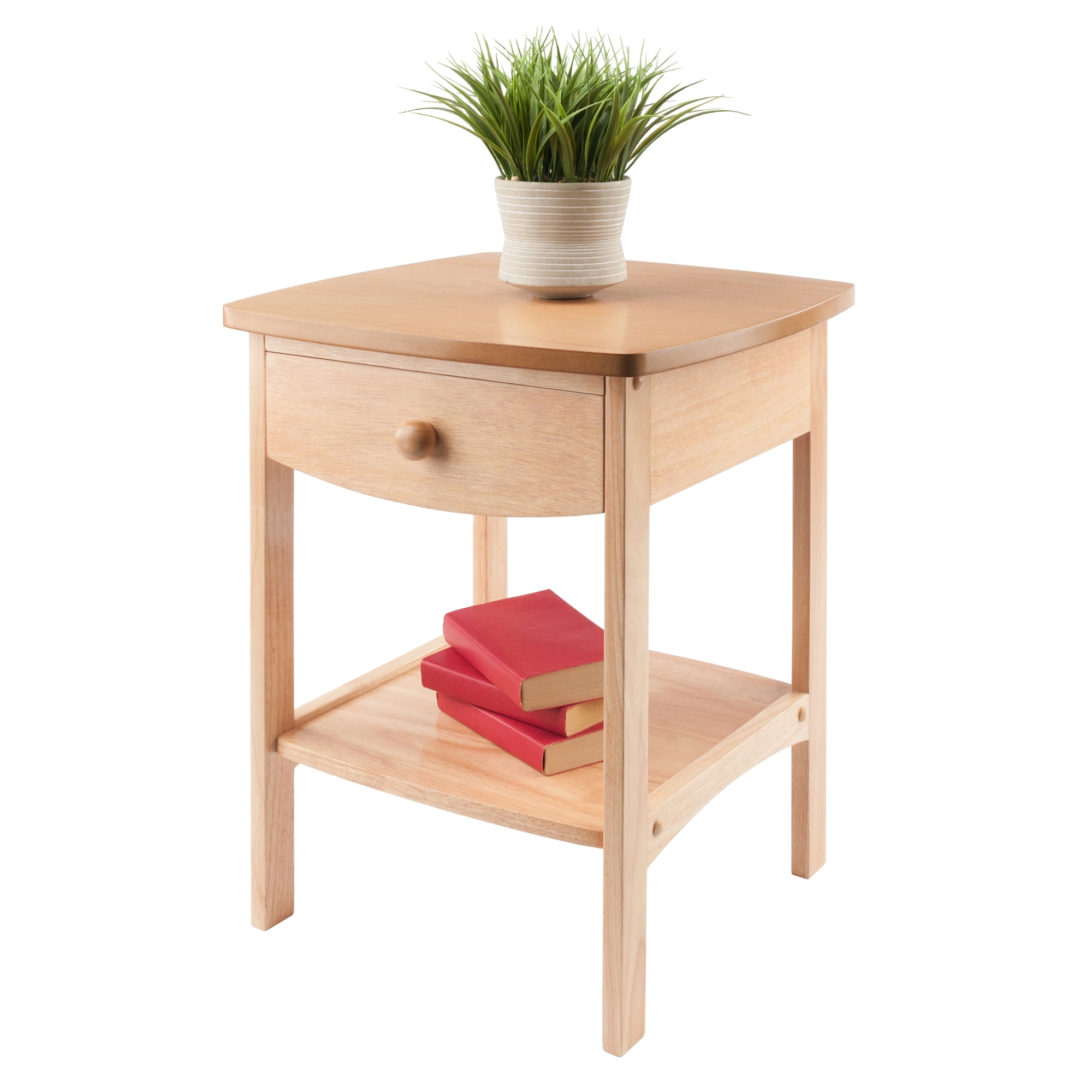 Winsome Claire Curved Nightstand, Accent Table, Natural Finish