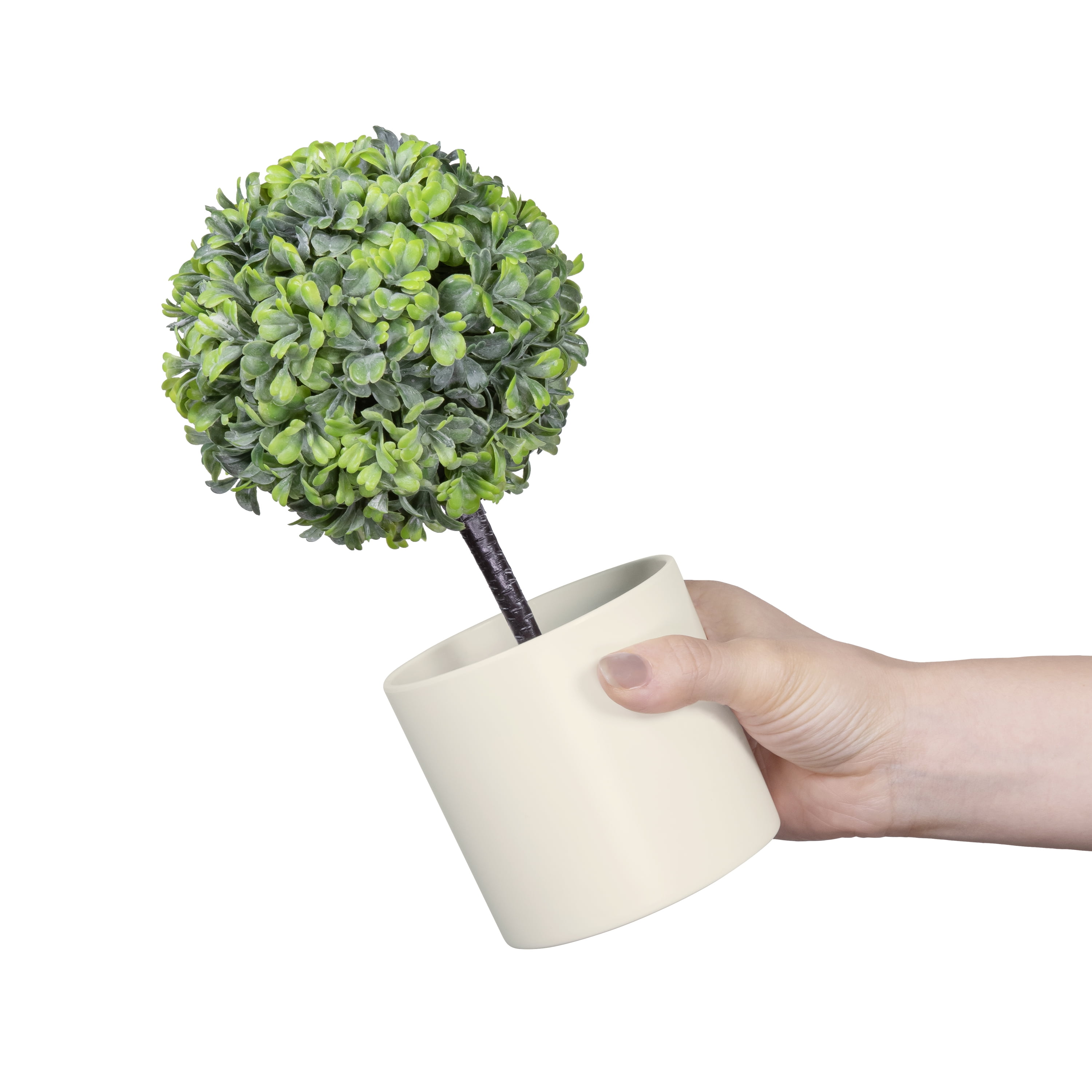 Mainstays 10" Artificial Boxwood Plant in Cream Pot