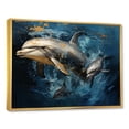 thumbnail image 2 of Designart "Graceful Dance Blue Dolphins IV" Animals Framed Wall Art - Modern Farmhouse Blue Dolphin Hallway Framed Wall Art Decor, 2 of 6
