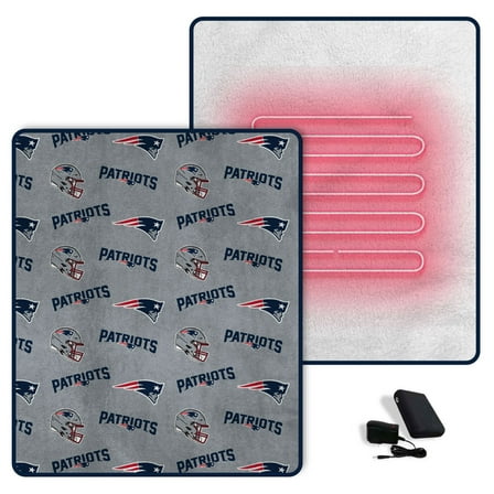 Pegasus  New England Patriots Scattered Logos 60" x 70" Heated Blanket