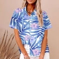 thumbnail image 2 of Camisas de Manga Corta para las Mujeres Impresas Cuello Redondo Blusa Casual, Fluido Y Versátil de las Mujeres, 2 of 5