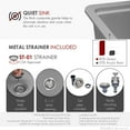 thumbnail image 2 of Stylish Dual Mount 32" Gray Composite Granite Single Bowl Kitchen Sink with 4 accs S-832WL, 2 of 15