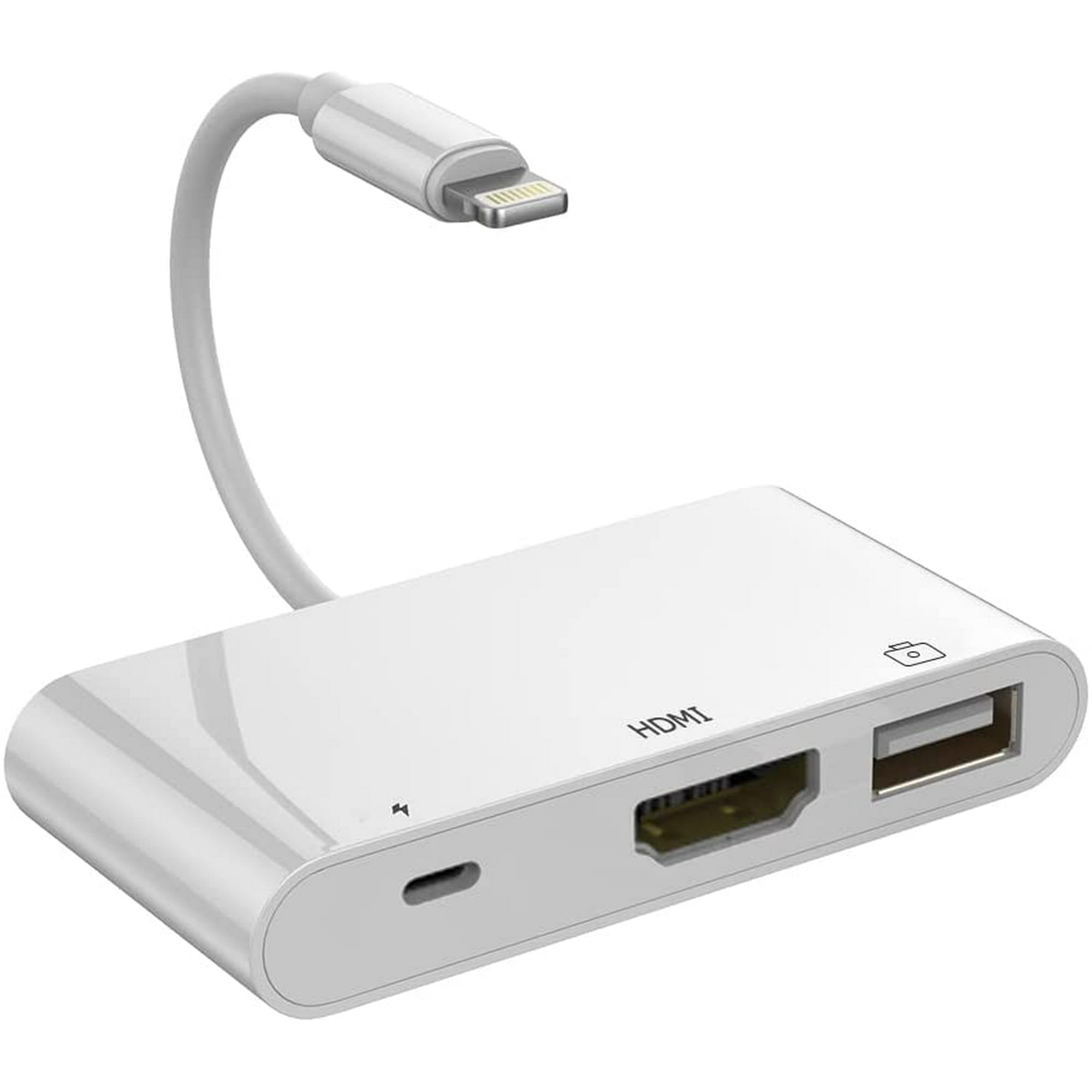 Adapter for iPhone 11 Lightning to HDMI Adapter 1080P 3 in 1 USB Camera Adapter Charging Port Fit for iPhone 11 8 7 6 XR XS XS Max Pro and iPad Air etc Walmart