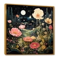 thumbnail image 2 of Designart "Enigmatic Pink and Green Garden Flowers I" Abstract Framed Wall Art - Transitional Pink Tachisme Entryway Framed Wall Art, 2 of 6