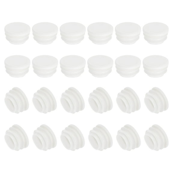Uxcell Round Plastic Plug, 24 Pcs 1 Inch/25mm Tubing Insert End Caps, White