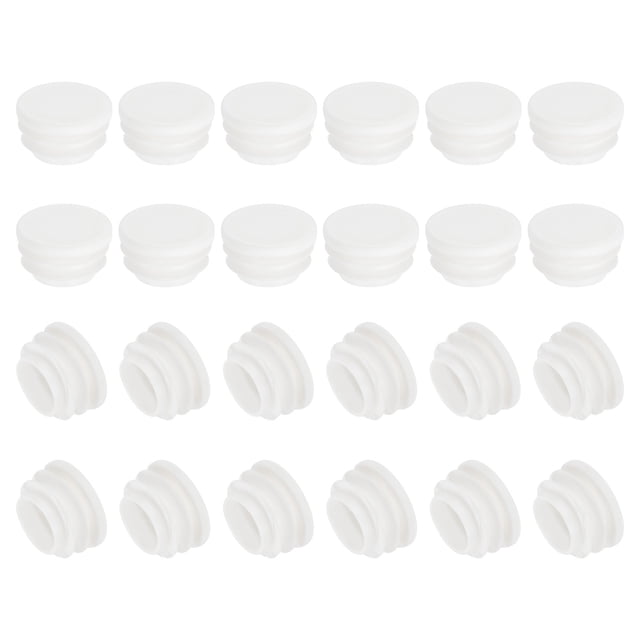 Tapón de plástico redondo Uxcell, 24 piezas, tapas de inserción para tubos de 1 pulgada/25mm, blancas