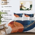 thumbnail image 4 of Navy Blue Burnt Orange Duvet Cover Set, Boho Art Modern Geometric Soft Duvet Cover Full Size Bedding Set 4 Pieces, 1 Quiltcover and 2 Pillowcases with Zipper, 1 Bed Sheet for All Seasons, 4 of 9