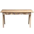 thumbnail image 4 of Recycled Teak Wood Brux Art Deco Writing Desk with 3 Drawers, 4 of 5