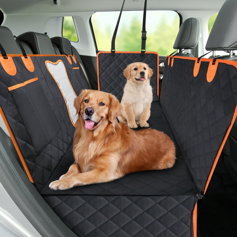Zupox Dog Car Seat Cover 600D Scratch proof Pet Seat Cover Waterproof Dog Hammock for Car Truck and Suv Size 6 in Black