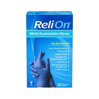 50 Count Powder-Free ic ReliOn Gloves