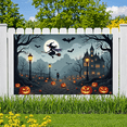 thumbnail image 6 of Halloween Theme Scary Witch Castle Banner Pumpkin Design Bat Graphics for Halloween Party Outdoor Decoration Night Celebration, 6 of 9