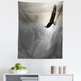 thumbnail image 1 of Eagle Tapestry, Majestic Creature Flying Above Clouds Liberty Democracy and Freedom, Fabric Wall Hanging Decor for Bedroom Living Room Dorm, 5 Sizes, Pale Yellow Pale Grey, by Ambesonne, 1 of 1