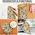 thumbnail image 7 of Dreamtimes Brown Dog Paw Print on Striped Kitchen Towels Dish Bar Tea Towel Dishcloths 1 Pack Super Absorbent Soft 18 x 28 inches, 7 of 7