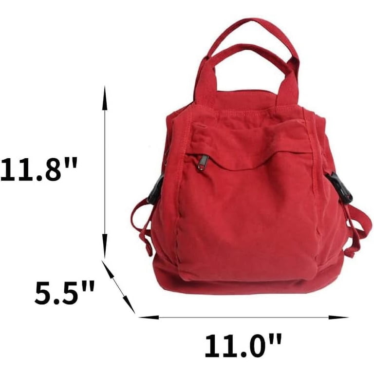 LinYooLi Small Boho Canvas Backpack for Women Vintage Style  display picture 3