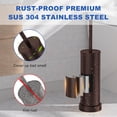 thumbnail image 3 of Toilet Brush and Holder Set: 304 Stainless Steel Heavy Duty Toilet Bowl Brush and Holder with Removable Inner Bowl and Splash Protection, Modern Long Handle Bathroom Cleaning Tool, 3 of 9