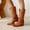 Yellow, variant on Women Mid Calf Western Sunflower Boots With Floral Embroidery Square Toe Pull On Perfect For Country Idyll Concerts And More