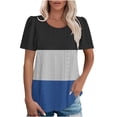 thumbnail image 1 of Posijego Hauts d'Été pour Femmes Blouse Décontractée à Manches Courtes Col Rond Tunique Ample avec Leggings, 1 of 6