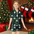 thumbnail image 2 of Toddler Boy Girl Christmas Pajamas Short Sleeve Button-Down Pajamas Top Pants Soft and Breathable Button Down Nightwear Set Y2k Clothes, 2 of 4