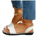 thumbnail image 6 of Zanvin Womens Sandals Clearance Sandals Women Flat Slippers Open Toe Pearl Comfy Beach Roman Shoes Flip Flop, White, 42, 6 of 7