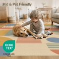 thumbnail image 4 of ODIKA 3'x5' Pastel Geometric Abstract Design Washable Throw Rug Modern Vintage Shapes with Retro Flair Stain Resistant, Low Profile, Non-Slip for Entryway, Kitchen, Mudroom, 4 of 7