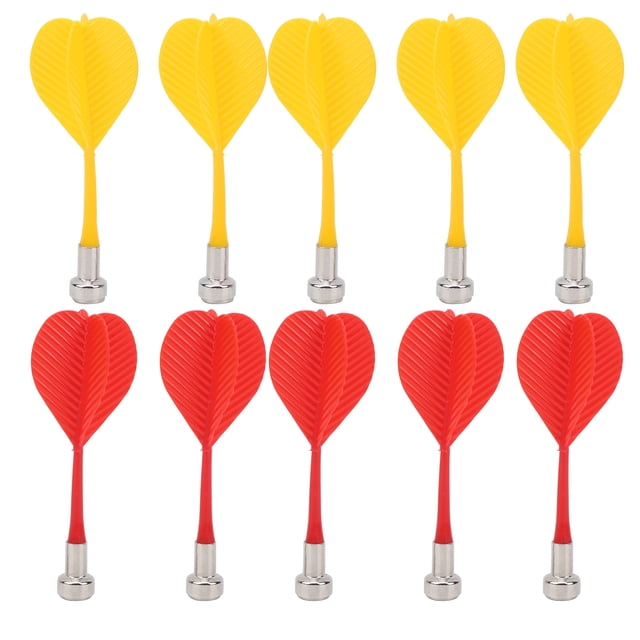 Juego de agujas para dardos magnéticos: 5 piezas rojas y 5 piezas amarillas