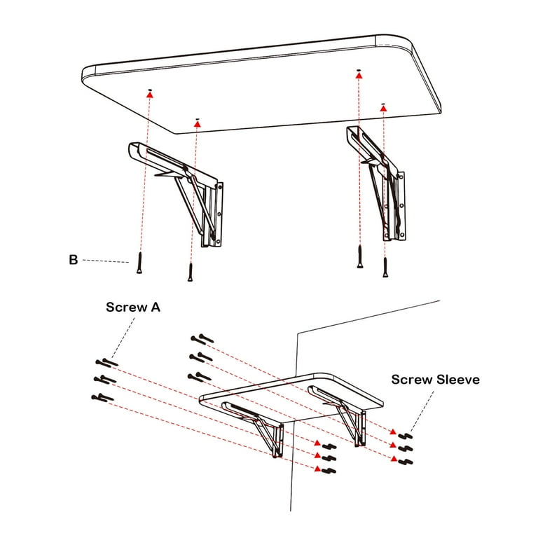 Yescom Wall Mounted Floating Folding Desk Wooden PC Dining Drop