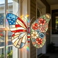 thumbnail image 4 of Butterfly Acrylic Sun Catcher for Window Hanging, 4th Of July Decoration Stained Glass Window Hanging Suncatcher, Patriotic Colorful Butterfly Hanging Ornament for Window Art Wall Decor, 4 of 6