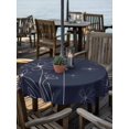 thumbnail image 2 of Outdoor Tablecloths with Umbrella Hole & Zipper, Navy Blue Round Tablecloth 54 Inch, Spring Flora Waterproof Table Cloth, Patio/Pool/Picnic Table Covers, 2 of 8