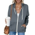 thumbnail image 2 of QATAINLAV Womens Sun Protection Jacket Lightweight Summer Spring Full Zip Hoodies Outdoor Athletic Long Sleeve Shirts with Hood, Dark Gray, XL, 2 of 10