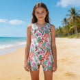 thumbnail image 2 of Kcolen Swimsuit For Girls 5T,Girls Swimwear Beach Resortwear for Kids Full Coverage Floral Tank Bodysuit Holiday Summer, 2 of 9