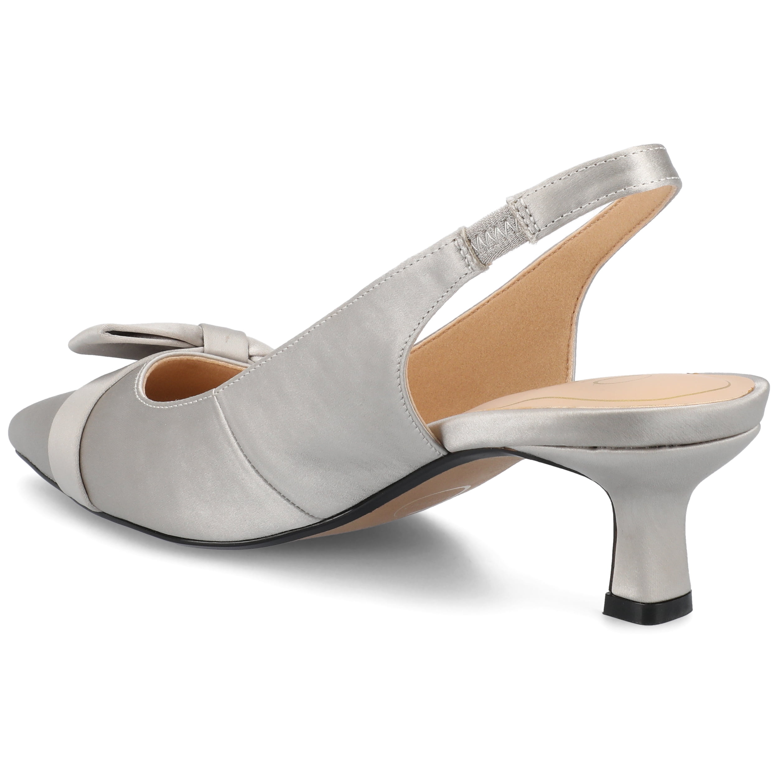 Journee Womens Paloma Sling Back Pointed Toe Kitten Heel Pumps