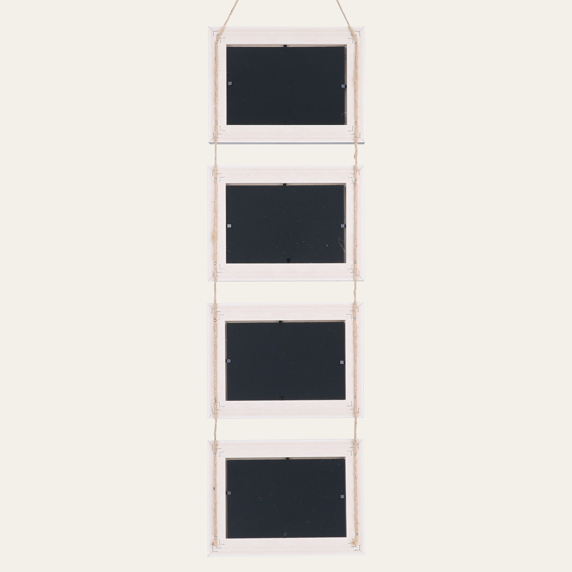 Unique Bargains Hanging Collage Photo Frames with Rope Brown Two Horizontal 5x7