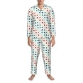 thumbnail image 3 of Vsdgher Colorful Geometric Mens Pajama Set, Soft Warm Long Sleeve Sleepwear, Cozy Button-Down Pjs for Men-Large, 3 of 7