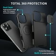 thumbnail image 2 of Allytechgroup Matte Back Cover Case for Apple iPhone 11 Pro Max, Sliding Camera Lens Protector Heavy Duty Shockproof Anti-Scratch Slim Fit Phone Case for Women Men, Black, 2 of 9