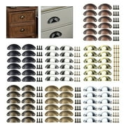 Cup Pull Shell Handles Half Moon Kitchen Cupboard Cabinet Door Drawer Knobs 12 Pcs Set with Screws Iron Construction Multiple Finishes Available Easy Installation for Home Improvement