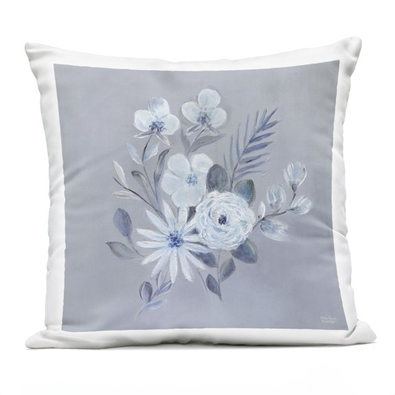 Stupell Industries Blue Toned Floral Bunch Design by Marilyn Dunlap Outdoor Printed Pillow