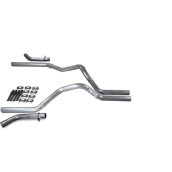 Truck Exhaust Kits - Shop Line Dual Exhaust Sytem 2.5 inch Aluminized No Muffler With Corner Exit Adapters
