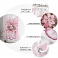 thumbnail image 5 of Shower Curtain Pink Eucalyptus Leaf Flower Shower Curtains for Bathroom Decor Stripes Jar Floral Shower Curtain Sets with Hooks Waterproof Fabric Bath Curtain Small Stall 36" X 72", 5 of 6