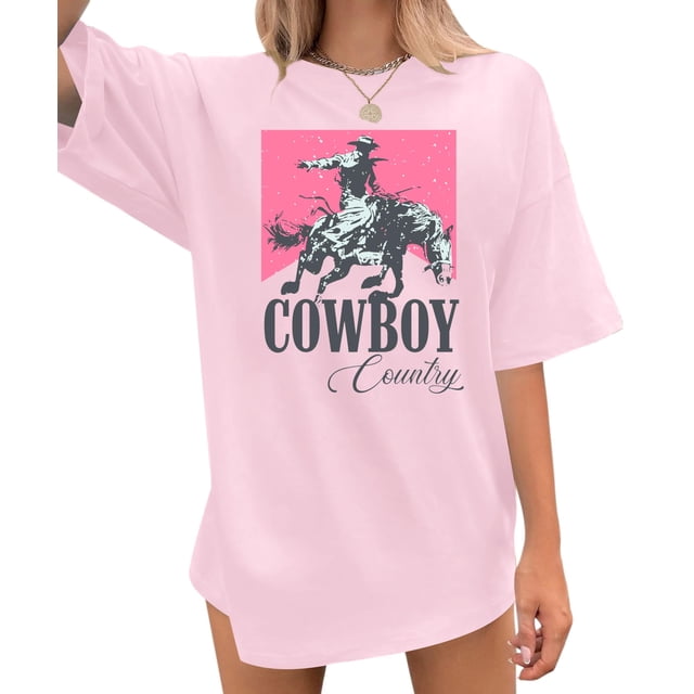 Camisa Teyseev Oversized Cowboy Country para Mujer Rosa