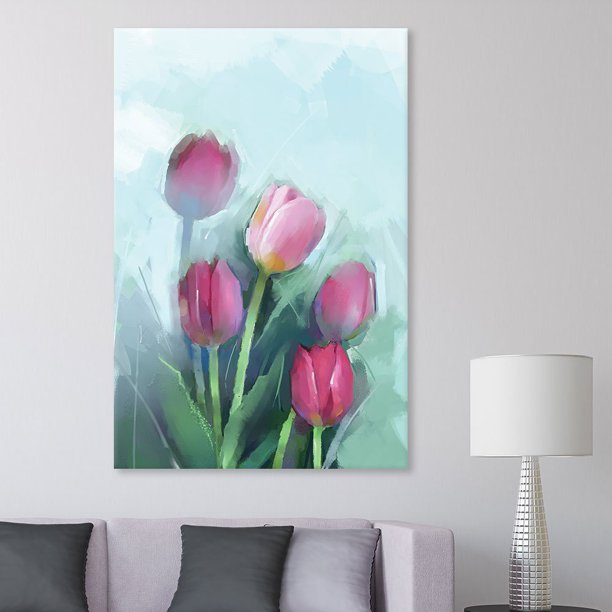 wall26 Canvas Wall Art Red Tulip Flowers Giclee Print Gallery Wrap