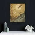 thumbnail image 4 of Nawypu  Framed Canvas Print Wall Art Watercolor Crane Birds Flying Nature Wilderness Illustrations Modern Art Decorative Landscape Rustic Zen Colorful for Living Room, Bedroom 16x20 inch, 4 of 4