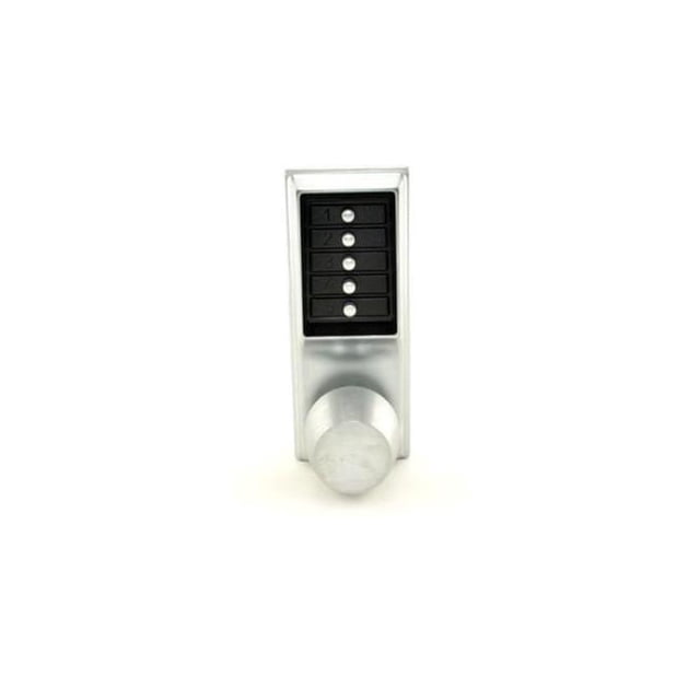 Simplex 103126D 2.75 in. Mechanical Pushbutton Knob Lock Combination Passage with Backset, Satin Chrome