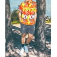 thumbnail image 6 of LA LEELA Mens Hawaiian Christmas Tree Shirts Short Sleeve Button Down Shirt Men's Hawaii Shirts Beach Shirts for Men Funny 3XL Santa Reindeer, Orange, 6 of 6